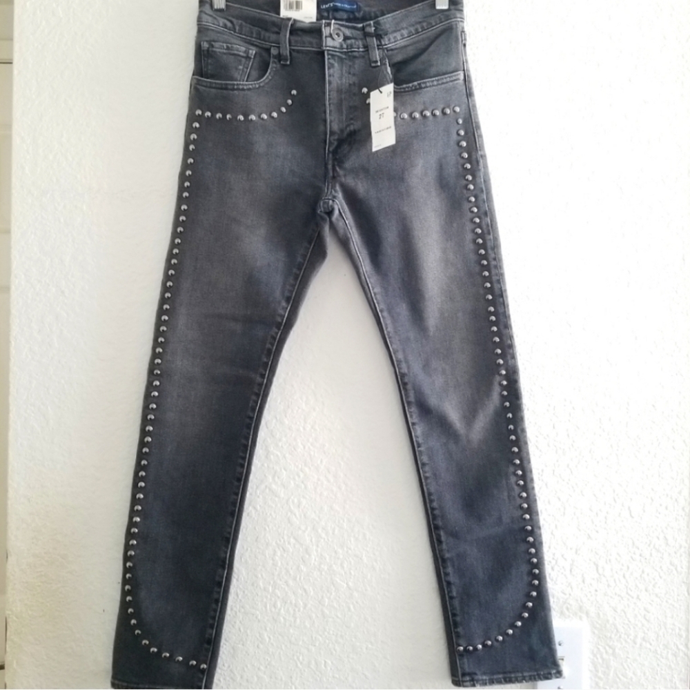 Levi's Made & Crafted Cigarette Slim Mid Rise Cropped Ankle Jeans Size 2… - Picture 3 of 14